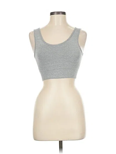 Pre-owned Yogalicious Tank Top Silver Strapless Neckline Tops