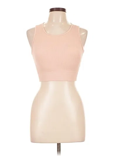 Pre-owned Yogalicious Tank Top Tan Halter Neckline Tops