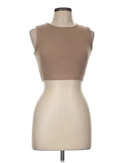Pre-owned Yogalicious Tank Top Tan Strapless Neckline Tops