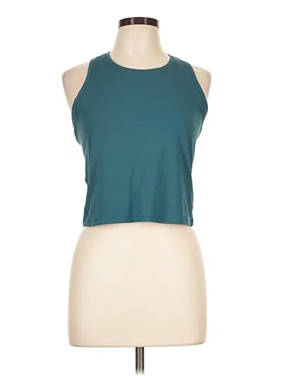 Pre-owned Yogalicious Tank Top Teal Halter Neckline Tops