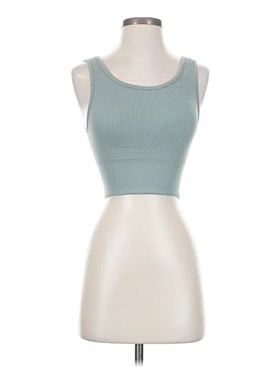 Pre-owned Yogalicious Tank Top Teal High Neck Tops In Blue
