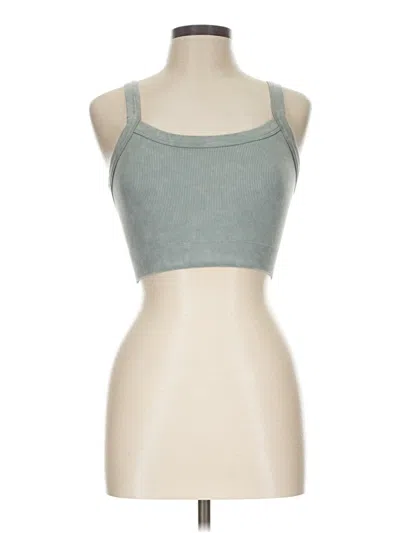 Pre-owned Yogalicious Tank Top Teal Strapless Neckline Tops