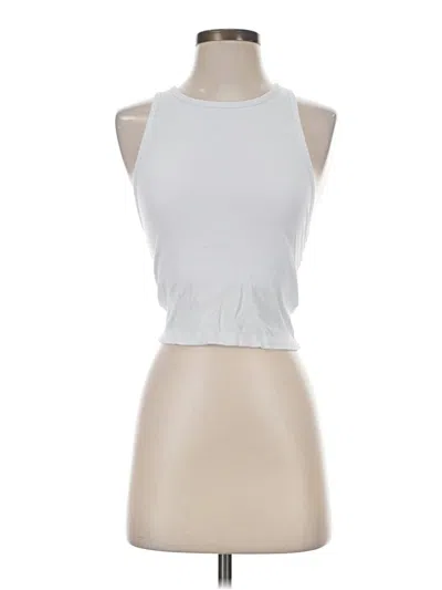 Pre-owned Yogalicious Tank Top White Halter Neckline Tops