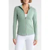 Yogalicious Ultra Lush Cloud Drift Full Zip Jacket In Green