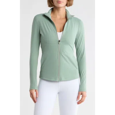 Yogalicious Ultra Lush Cloud Drift Full Zip Jacket In Green
