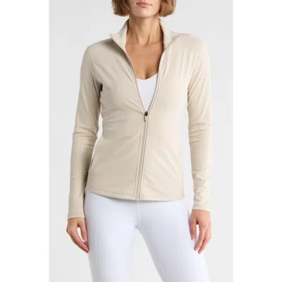 Yogalicious Ultra Lush Cloud Drift Full Zip Jacket In Neutral