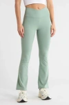 Yogalicious Ultra Lush Madison Crossover Flare Leggings In Blue