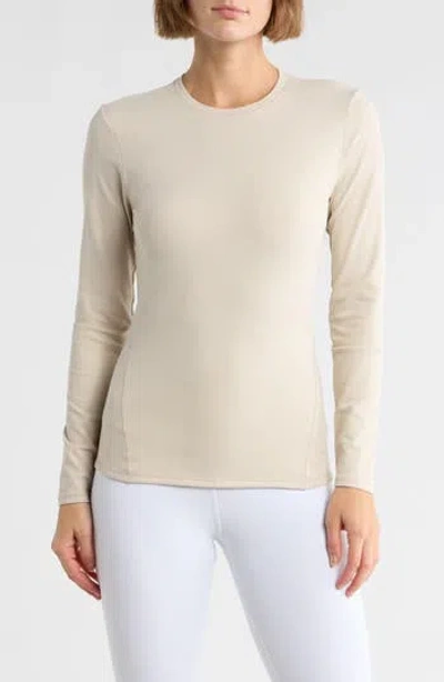Yogalicious Ultra Lush Zena Fitted Long Sleeve T-shirts In Neutral