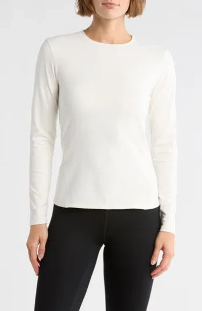 Yogalicious Ultra Lush Zena Fitted Long Sleeve T-shirts In White