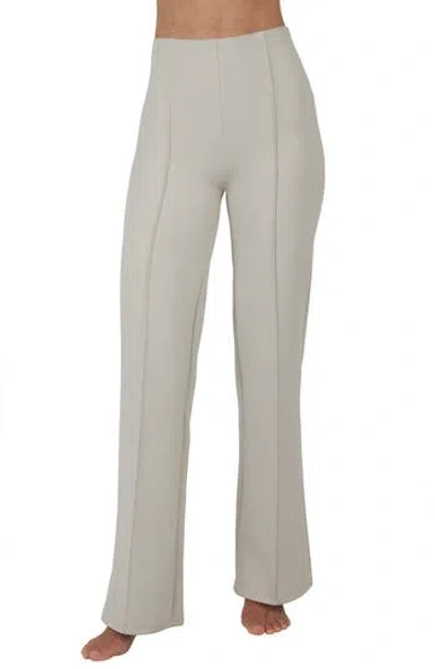 Yogalicious Upper West Side Pintuck Flare Pants In Nacreous Cloud