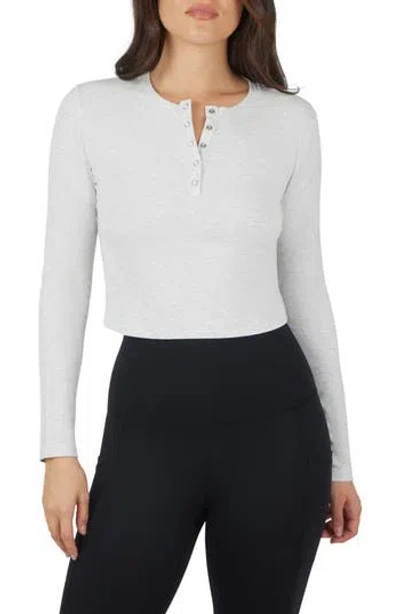 Yogalicious Valentina Heavenly Rib Henley In Gray