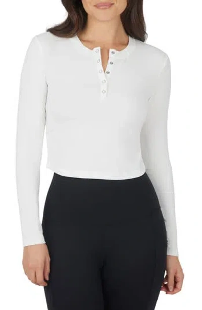 Yogalicious Valentina Heavenly Rib Henley In White