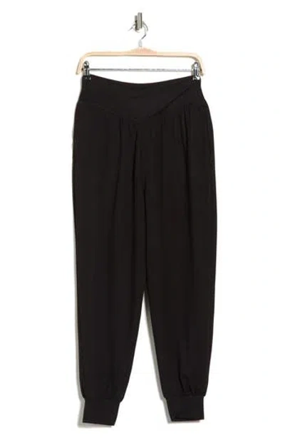 Yogalicious Waffle City Retreat High Waist Joggers In Black