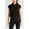 Yogalicious Waffle City Retreat Meet Crop Hoodie In Black