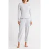 Yogalicious Waffle Knit Henley & Cargo Joggers Pajamas In Neutral