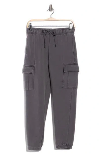 Yogalicious Washed Fleece City Chic Cargo Pants In Gray