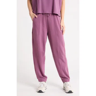 Yogalicious Washed Loop Terry Oversized Joggers In Purple