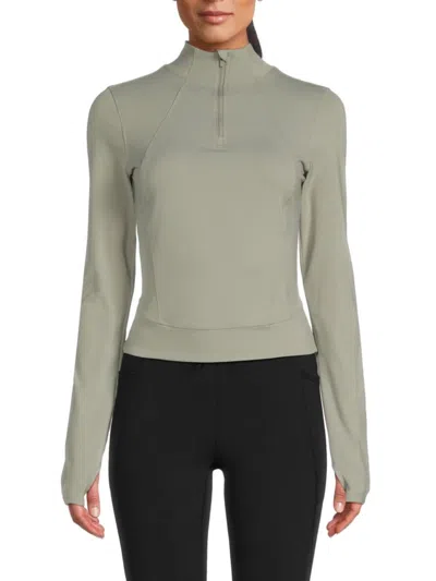 Yogalicious Women's Lux Quarter Zip Pullover In Shadow