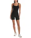 Yogalicious Illusion Rib Lotus Romper In Black