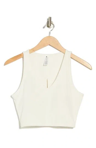 Yogalicious Wonderlink Mona V-neck Crop Top In Cloud Dancer
