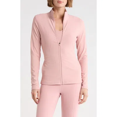 Yogalicious Wonderlink Rib Cloud Drift Full-zip Jacket In Pink