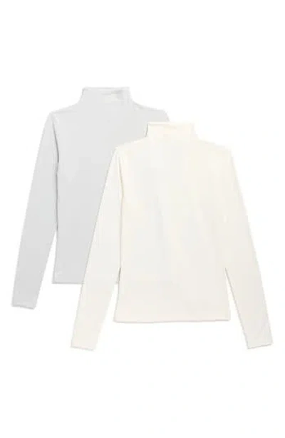Yogalicious Zenly Evelyn Meet Greet 2-pack Long Sleeve Turtleneck T-shirts In White