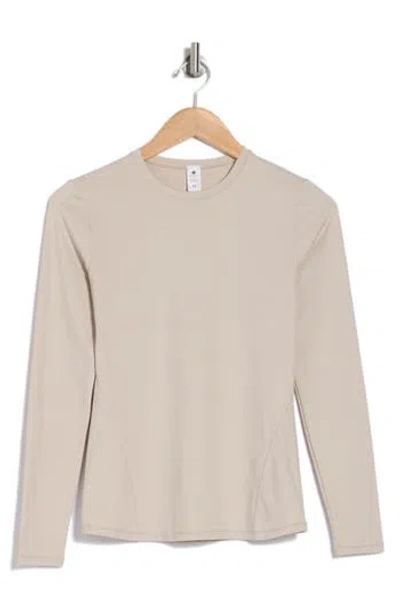 Yogalicious Zenly Zena Fitted Long Sleeve Top In Nacreous Cloud