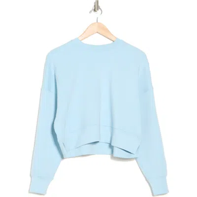Yogalicious Zuri Scuba Crop Sweatshirt In Forget-me-not