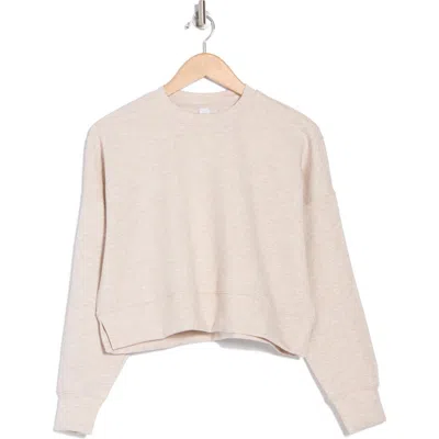 Yogalicious Zuri Scuba Crop Sweatshirt In Heather Nacreous Cloud