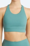 Yogaworks Crossback Performance Bra In Sage