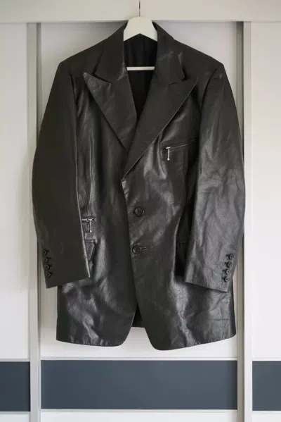 Pre-owned Yohji Yamamoto 01aw Mafia Cowhide Suit In Black