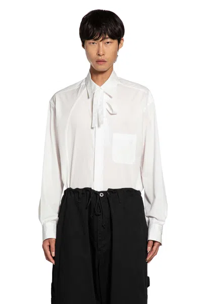 Yohji Yamamoto 100/2 Broad Switching Blouse With Bowtie In White