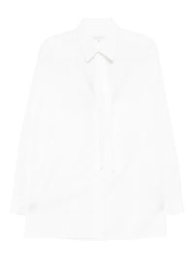 Yohji Yamamoto 100/2 Broad Switching Shirt In White