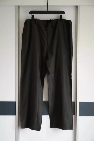 Pre-owned Yohji Yamamoto 10ss Silk Stripes Pants In Black