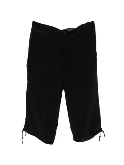 Yohji Yamamoto 12-momme Silk Drawstring-fastening Shorts In Animal Print