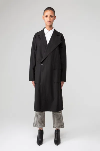 Pre-owned Yohji Yamamoto $1350 Nwt  Y's O-flap Duster Coat In Black