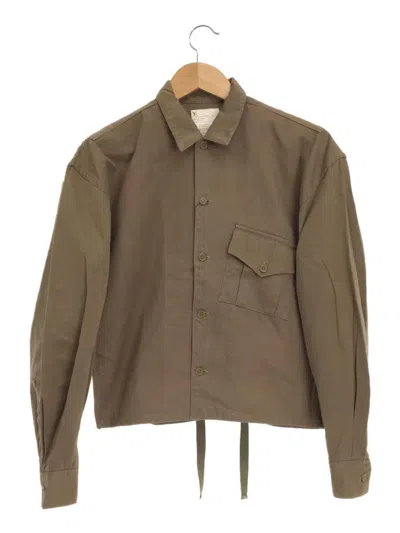 Pre-owned Yohji Yamamoto 1980s Cropped Military Button Shirt In Brown