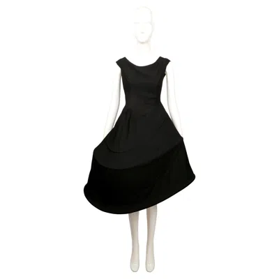 Pre-owned Yohji Yamamoto 1990  Black Asymmetrically Seamed Hoop Dress