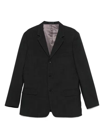 Pre-owned Yohji Yamamoto 1990s Buttoned Wool Jacket In Gray