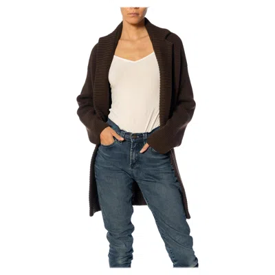 Pre-owned Yohji Yamamoto 1990s  Brown Wool Knit Long Sleeve Cardigan