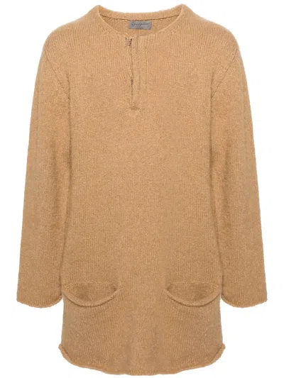 Pre-owned Yohji Yamamoto 2000s Wool-blend Maxi Jumper In Neutrals