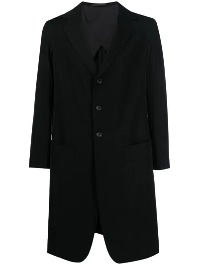 Pre-owned Yohji Yamamoto 2010 Notched-lapels Single-breasted Coat In Black
