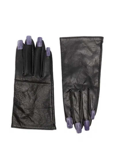 Pre-owned Yohji Yamamoto 2010s Leather Gloves In Black