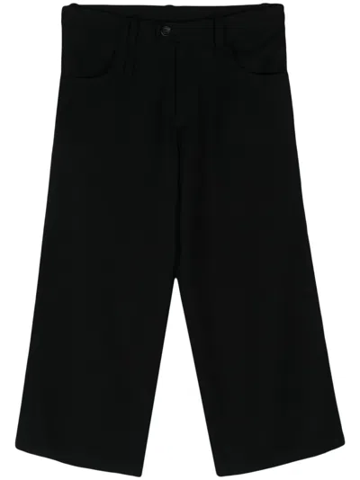 Pre-owned Yohji Yamamoto 2010s Wool Cropped Trousers In Black