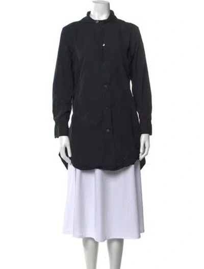 Pre-owned Yohji Yamamoto 2015 Long Sleeve Button-up Top In Black