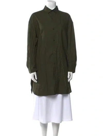 Pre-owned Yohji Yamamoto 2018 Long Sleeve Tunic In Green