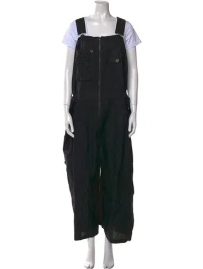 Pre-owned Yohji Yamamoto 2018 Square Neckline Jumpsuit In Black