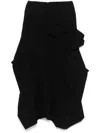 Yohji Yamamoto 3d-appliqué Midi Skirt In Black