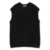 Yohji Yamamoto 7g Switch Border Switch V-neck Vest In Black
