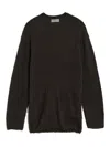 Yohji Yamamoto 7g1p Gradation Round-neck Sweater In Brown